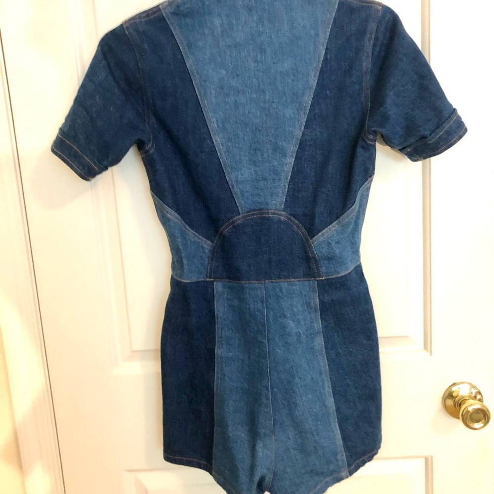 Stoned Immaculate Dark Blue Denim Zip Romper with Belt - Picture 6 of 8